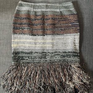 COPY - EUC Anthropologie Cecilia Prado Glinted Sweater Pencil Skirt Fringe